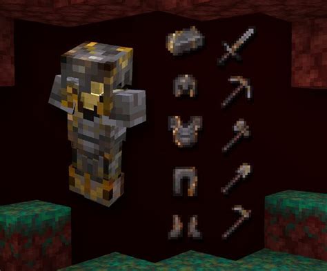 I've updated my animated netherite armor with gold veins for Optifine 1.16! : Minecraft