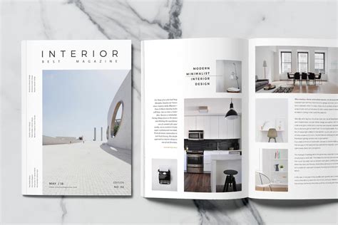 Minimal Interior Magazine | Magazine Templates ~ Creative Market