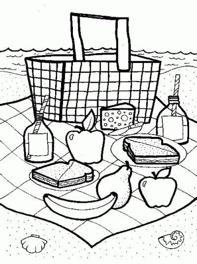 Picnic Basket Coloring Page | Fun Family Crafts