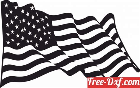 Download Waving American flag vector art svg sU3fA High quality f