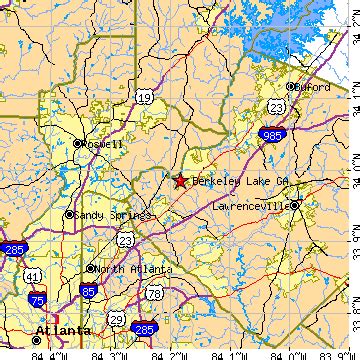 Berkeley Lake, Georgia (GA) ~ population data, races, housing & economy