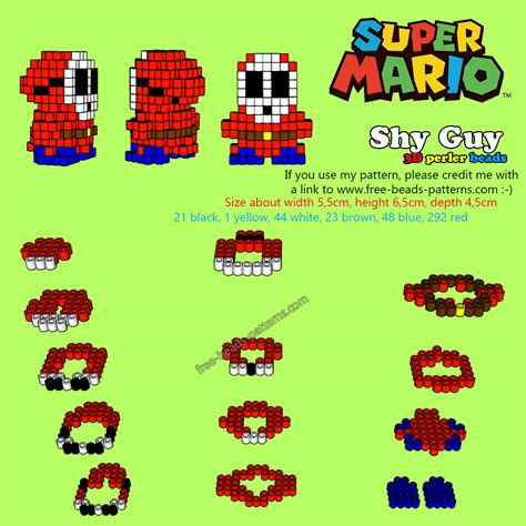 Perler Bead Mario Shy Guy