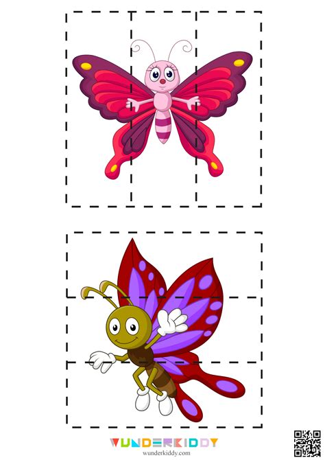 Insect Theme Printable Puzzles Activity for Kindergarten