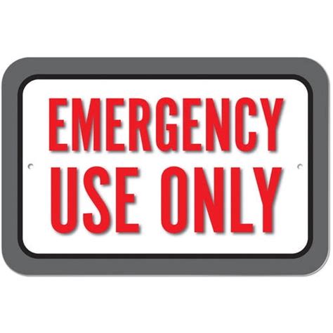 Emergency Use Only Sign - Walmart.com