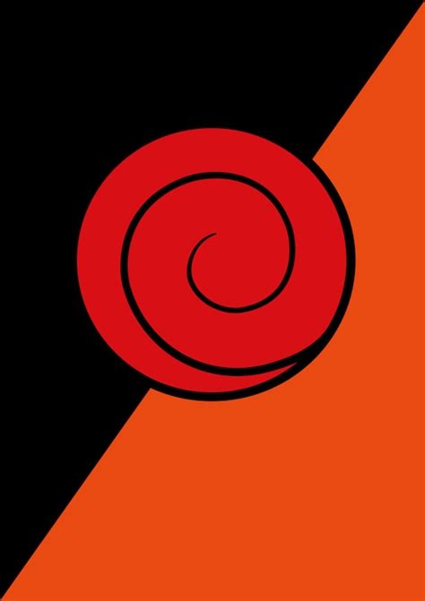 Naruto Poster Uzumaki & Uchiha clan symbols Minimalist