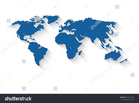 Vector World Map Flat Style Long Stock Vector (Royalty Free) 332624753 | Shutterstock