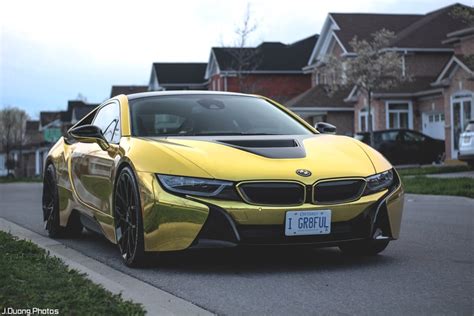 Chrome Gold Wrapped BMW i8 [OC] [5184x3456] : carporn