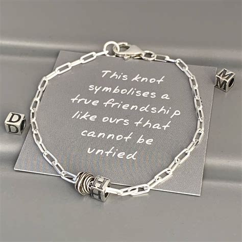 Handmade Silver Personalised Friendship Knot Bracelet By Handmade by Helle