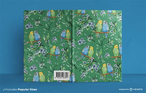 Budgies Floral Book Cover Design Vector Download