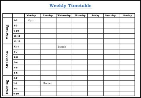 Printable Study Schedule - Printable Word Searches