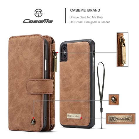 CaseMe Multi Functional 14 Card Slots Detachable Back TPU Cover For iPhone 8 Plus Zipper Bag ...