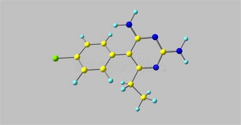 Pyrimethamine Molecular Structure Isolated on White Stock Illustration - Illustration of white ...