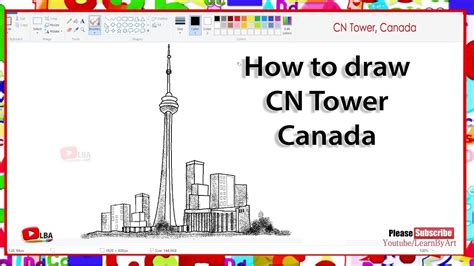 How to draw CN Tower l LearnByArt - YouTube