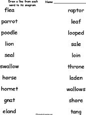 Animal Anagrams -- Activities and Worksheets: EnchantedLearning.com