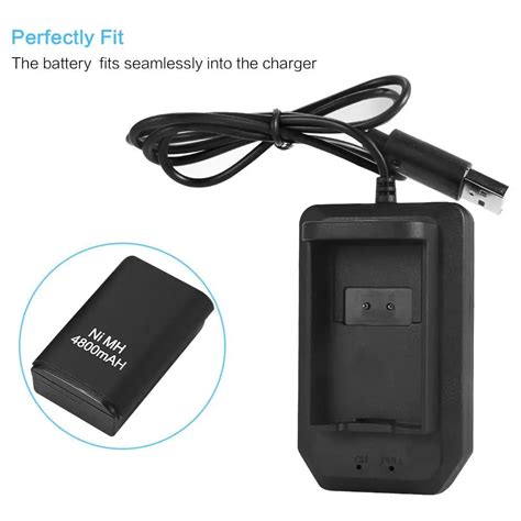 Aliexpress.com : Buy 4800mAh Battery Pack +Charger Cable for Xbox 360 Wireless Game Controller ...