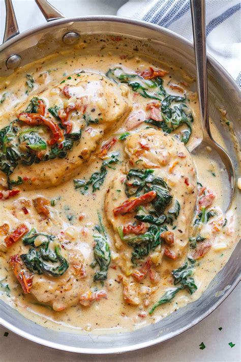 Chicken with Spinach in Creamy Parmesan Sauce — Eatwell101