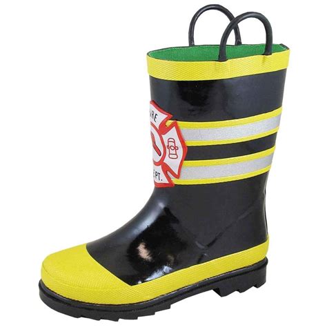 Smoky Mountain Kid's Fireman Black Waterproof Rubber Rain Boot 2772 ...