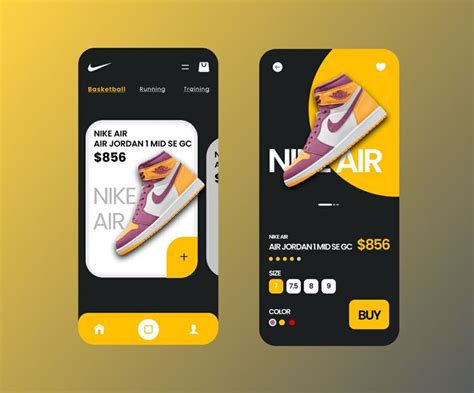 UI app design Nike Shoe App | Best app design, App design, App ui design