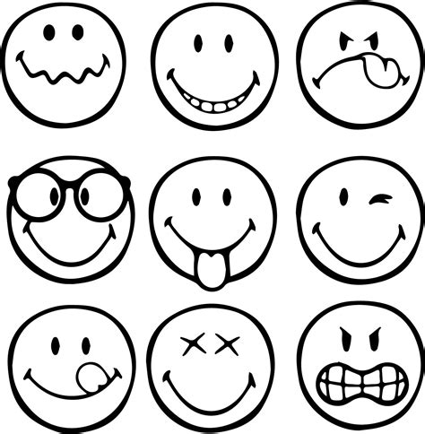 First Graphical Emoticons Smiley Coloring Page - Wecoloringpage.com