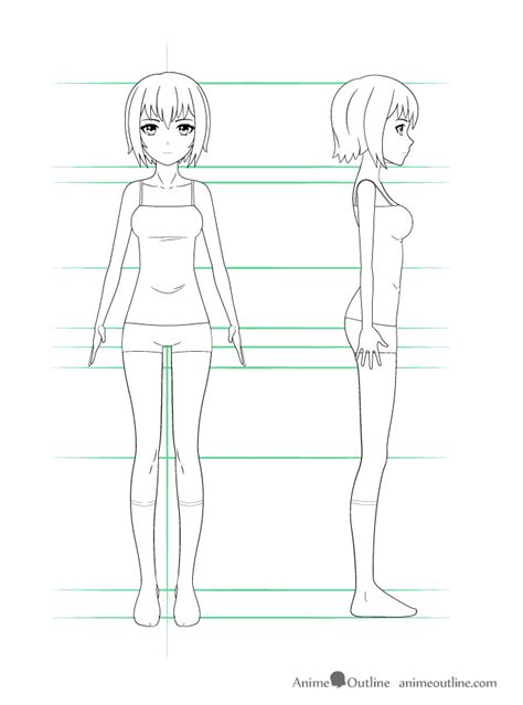 Female Anime Outline Body - Firdausm Drus