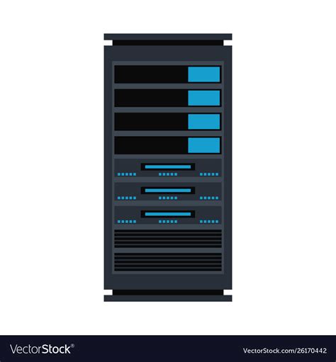 Server rack icon database storage design Vector Image