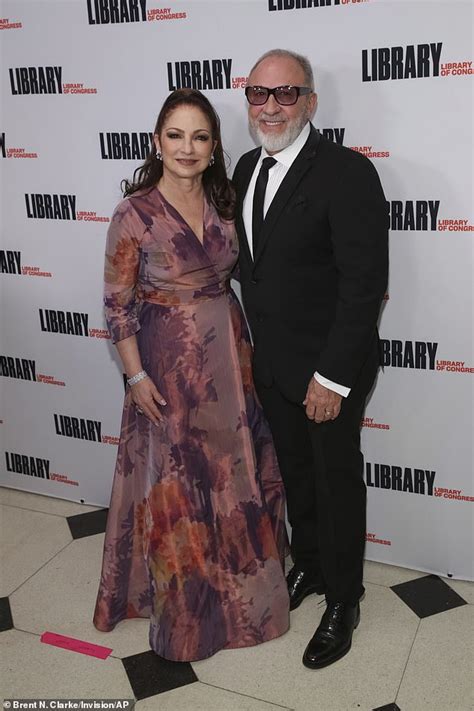 Gloria Estefan, 61, cuts a glamorous figure in rose printed gown at Gershwin Prize tribute ...