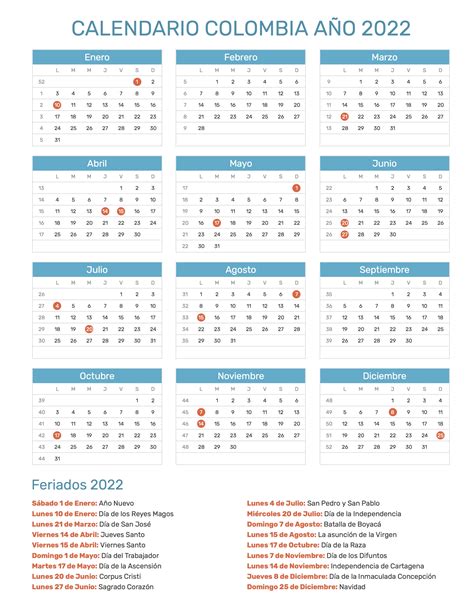 Calendario Gano Excel 2022 Colombia - Calendario Festivita