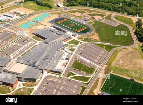 Aerial photograph of the new Verona Area High School, Verona, Wisconsin ...