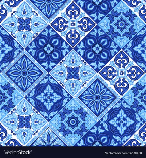 Italian ceramic tile pattern ethnic folk ornament Vector Image