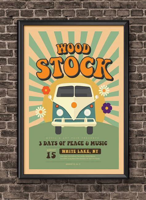 Woodstock Poster Art Music Gift 1969 Concert Poster – Poster - Canvas Print - Wooden Hanging ...
