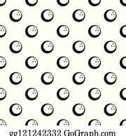 420 Black And White Cricket Ball Pattern Vector Clip Art | Royalty Free - GoGraph