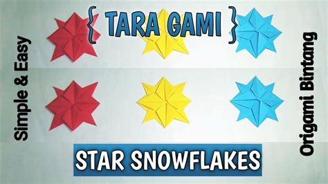 Simple Origami Star Paper Snowflakes / Paper Snowflakes Star DIY For ...