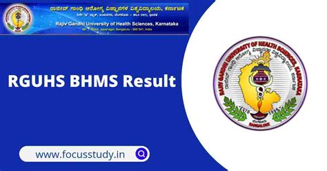 RGUHS BHMS Results 2022 Download @rguhs.ac.in - Focus Study