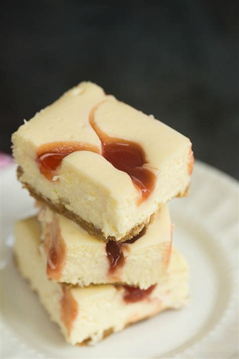 Strawberry Swirl Cheesecake Bars | Brown Eyed Baker