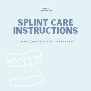 Dental Occlusal Splint Care Instructions for Patients Digital Download ...