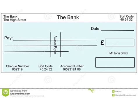 Blank British Cheque Stock Illustration. Illustration Of In Fun Blank ...