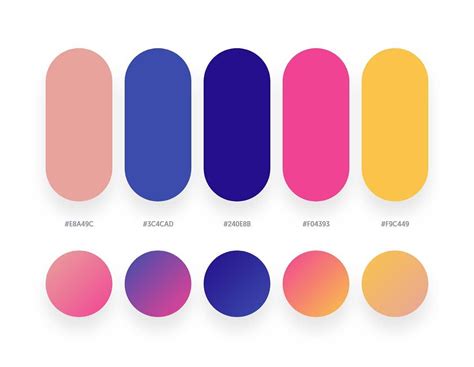 32 Beautiful Color Palettes With Their Corresponding Gradient Palettes