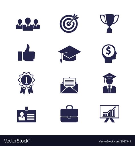 Business career icons Royalty Free Vector Image