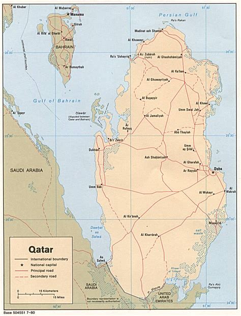 Detailed road map of Qatar. Qatar detailed road map | Vidiani.com ...