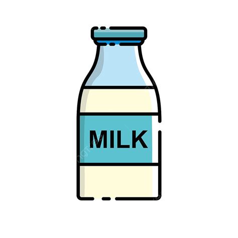 Milk Bottle Clipart Vector, Milk Bottle Vector Illustration With Filled ...