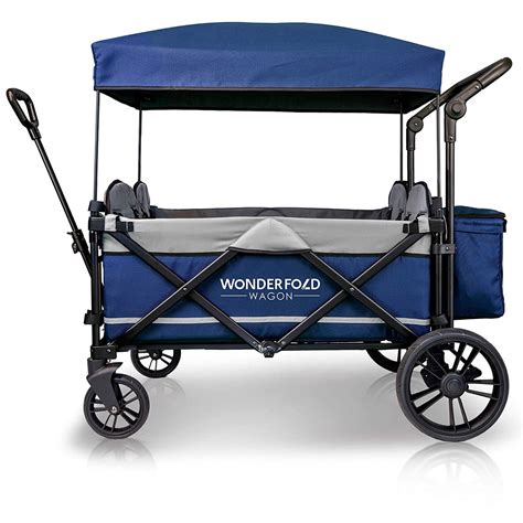 WONDERFOLD 4 Passenger Pull and Push Quad Stroller Wagon, with Canopy ...