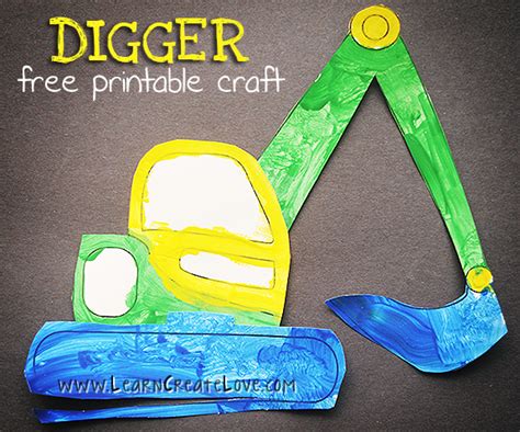 Printable Digger Craft | Preschool construction, Construction theme preschool, Preschool activities