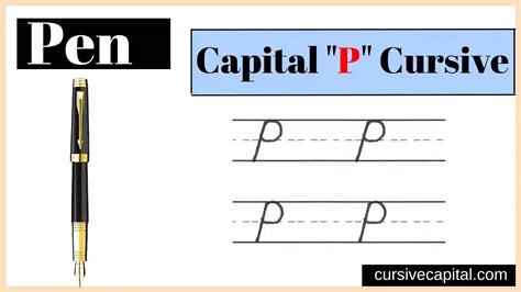 Capital P in Cursive Worksheet and Tutorial