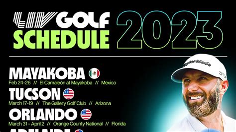 LIV Golf league's 2023 schedule to feature 14 events in seven countries ...