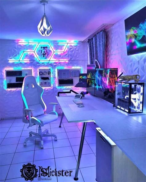 What a cool gaming setup idea 💖 | Gaming room setup, Best gaming setup, Video game room design