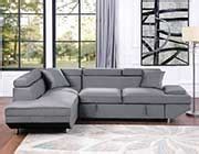 Grey Velvet Sectional Sofa Bed HE Cruise | Sofa Beds