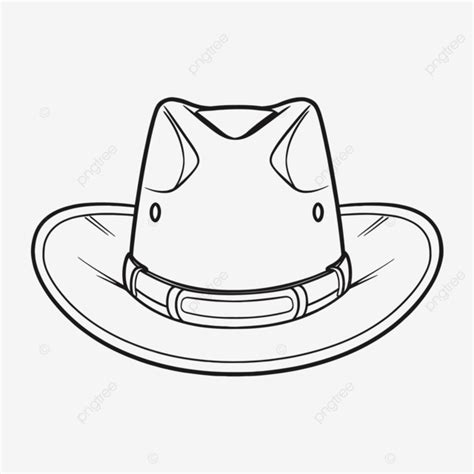 Cowboy Hat Free Design Printable Vector Illustration, Basic Simple Cute Cartoon Cowboy Hat ...