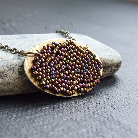 Glass Woven Brass Oval - Necklace - 'Berry Cluster in Copp… | Flickr