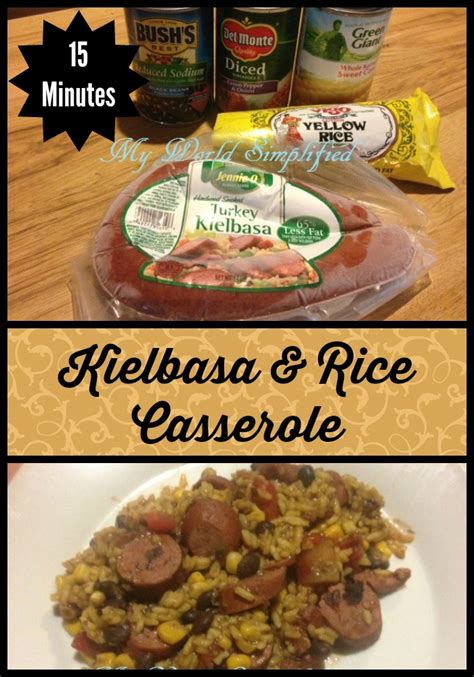 Kielbasa and rice casserole - myworldsimplified.com