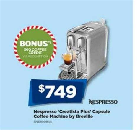 Nespresso 'creatista Plus' Capsule Coffee Machine By Breville Offer at Joyce Mayne